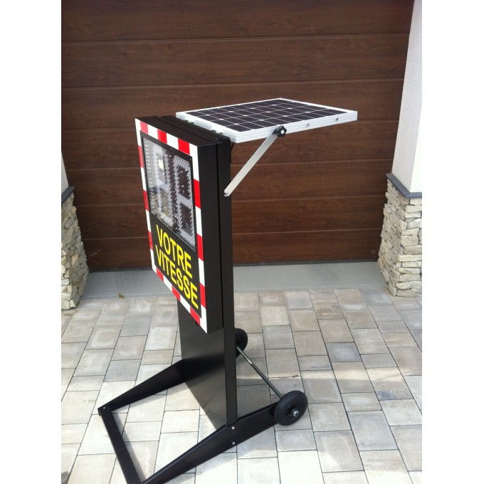 Panou avertizare viteza - solar - cu platforma transport